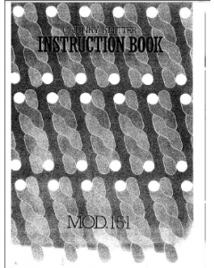 151 Chunky Knitting Machine Instruction Manual