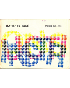 Singer SK313 Knitting Machine Instruction Manual