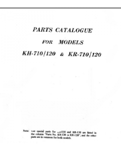 Brother KH710 KR710 KH120 KR120 Parts Manual