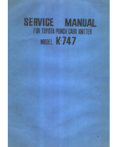 Toyota K747 Service Manual