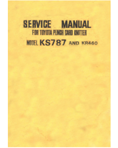Toyota KS787 KR460 Service Manual