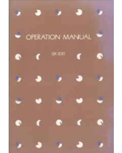 Silver Reed SK830 Operation Manual