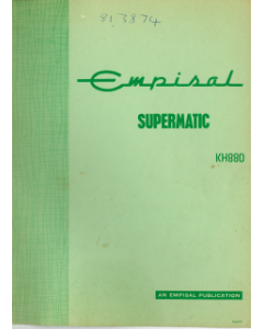 Brother Empisal Supermatic KH880 User Guide