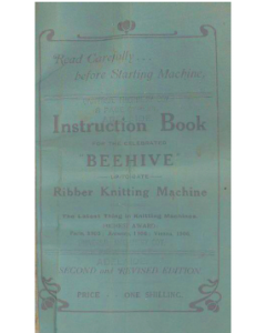 Beehive Knitting Machine Instruction Manual