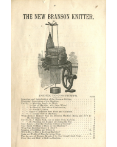 Branson The New Branson Knitter Knitting Machine Instruction Manual