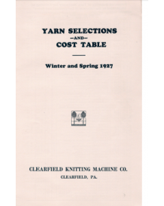 Clearfield Yarn Selection and Cost Table
