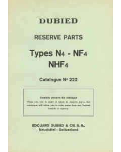 Dubied N4-NF4-NHF4 Parts Manual