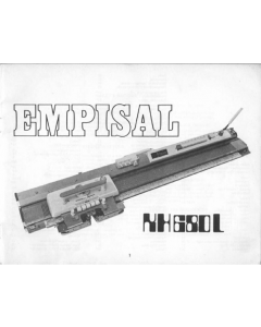 Empisal KH680L Knitting Machine Instruction Manual