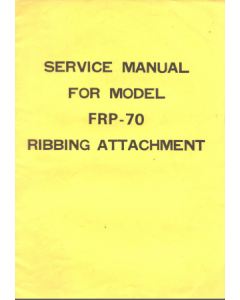 FRP-70 Knitting Machine Service Manual