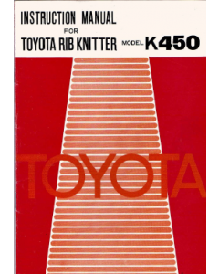 Toyota K450 Ribber User Manual