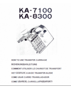Brother KA7100 - KA8300 Transfer Carriage User Guide