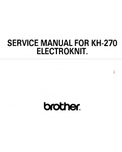 Brother KH270Service Manual
