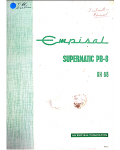 Empisal Supermatic PB8 KH 68 User Manual
