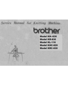 Brother KH830-KR830-KL116-KHC820-KHC830-Service Manual