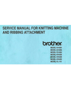 Brother KH864-KH868-KH894-KR830-KR838-KR850-KL116 Service Manual