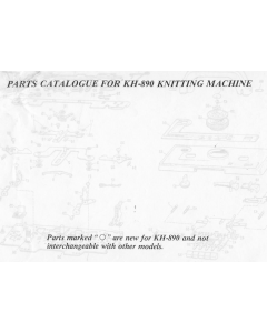 Brother KH890 Parts Manual