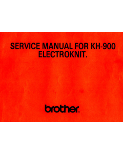 Brother KH900-Service Manual
