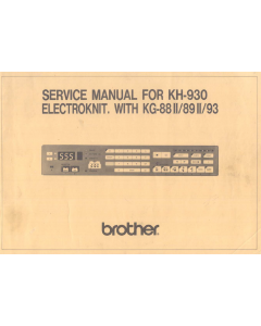 Brother KH930-Service Manual