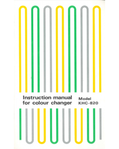 Brother KHC820 Single Bed Color Changer User Guide
