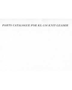 Brother KL116 Parts Manual