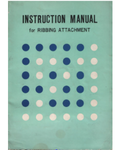 Knitmaster 302 Ribber Machine Instruction Manual