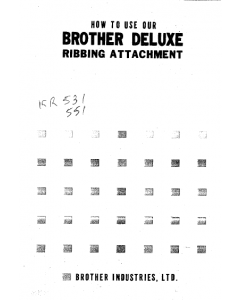 Brother KR531-KR551 Ribber User Guide