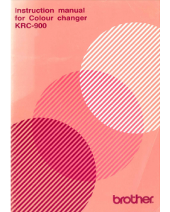 Brother KRC900 Double Bed Color Changer User Guide