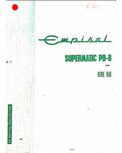 Empisal Supermatic PB8 KRE68 User Manual
