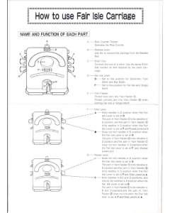 LK150 Fair Isle Carriage User Manual