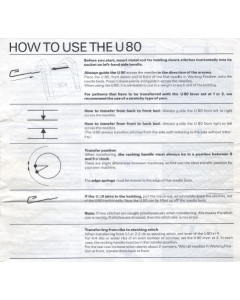 Passap U80 Transfer Carriage User Manual