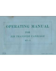 RT-1 Ribber Transfer Carriage User Manual