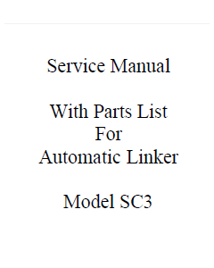 SC3 Knitting Machine Service Manual
