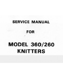SK260-SK360 Knitting Machine Service Manual