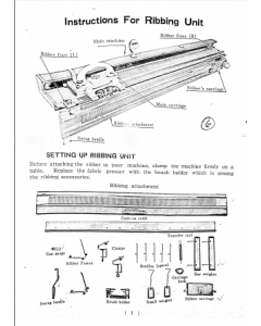 Silver Reed SR10 Ribber User Guide Knitting Manual