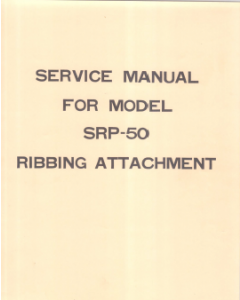 SRP50 Knitting Machine Ribber Service Manual