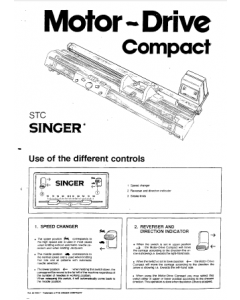 Singer STC Compact Motor Drive User Guide
