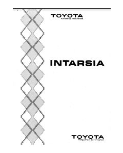 Toyota Intarsia Carriage Manual