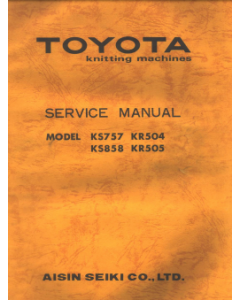 Toyota KS757 KS858 KR504 KR505 Service Manual