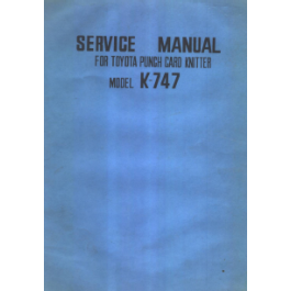 Toyota K747 Service Manual