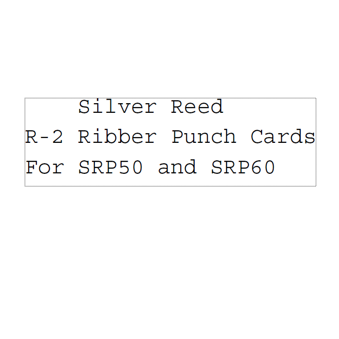 Pre Punched Card Set R-2 for SilverReed/Singer Ribber SRP60N/SRP60/SRP50/SRP20 